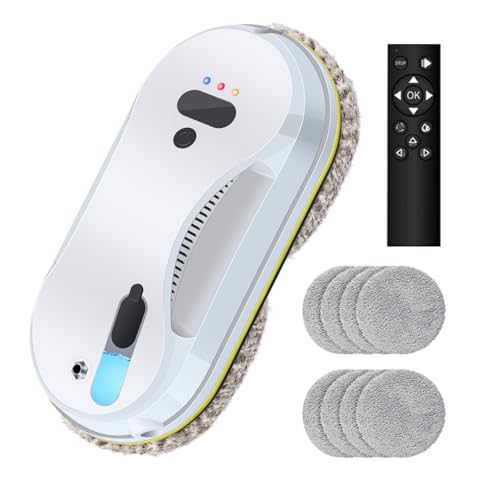 Lingusta - Window Cleaner Robot with Water Spray Window Cleaning Robot Window Cleaner with Automatic Water Spray Glass Cleaning Robot 5600Pa Sunction Power (White)