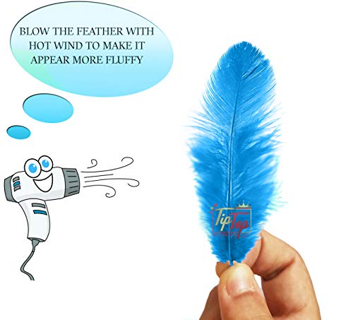 Image of Natural Dyed Feathers 10 cm (80 pieces) (Light Blue)