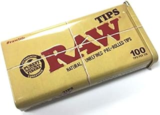RAW Natural Unrefined Pre-Rolled Tips in Tin - 100 Tips Per Tin