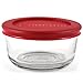 Anchor Hocking Classic Glass Food Storage Containers with Lids, Red, 1 Cup (Set of 4)