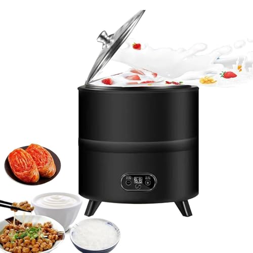 Smart - Máquina de yogur de temperatura constante, máquina automática de fermentación de yogur de 400 W, con control de tiempo y temperatura, para vinagre de frutas, yogur, nato, vino de arroz (negro