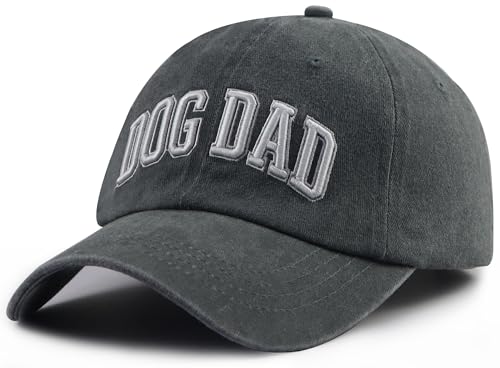 Image of Dog Dad Hats for Men, Funny Cotton 3D Embroidered Dog Lover Baseball Cap