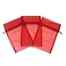 30 Designer Organza Fabric Gift Bags and Gift Pouches Party Gift Bags Red Burgundy 6.75" x 12"