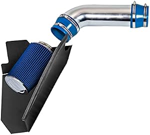Cold Air Intake System with Heat Shield Kit + Filter Combo BLUE Compatible For 96-00 Chevy C/K 1500/2500/3500 V8 5.0L/5.7L
