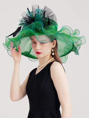 Sombrero Derby Organza para Mujer Fiesta Boda Sol miniatura 7