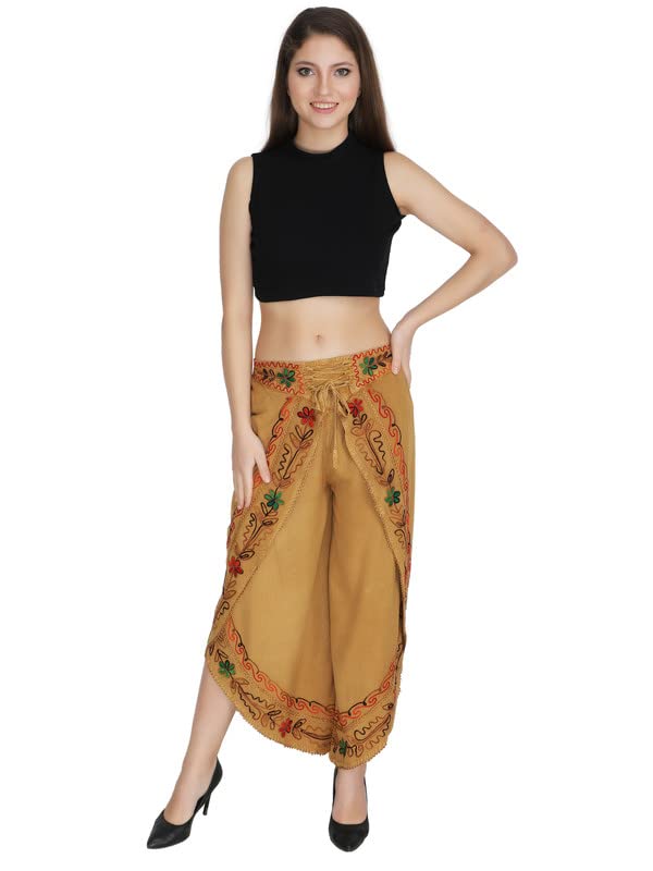 ukal Rayon Women's Regular Fit Dhoti Pants Gold-picture-27