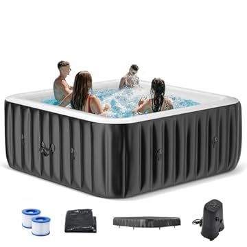 square portable hot tub