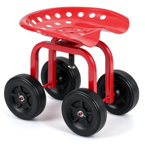 Toolsempire Garden Cart with Seat, Heavy-Duty Rolling...
