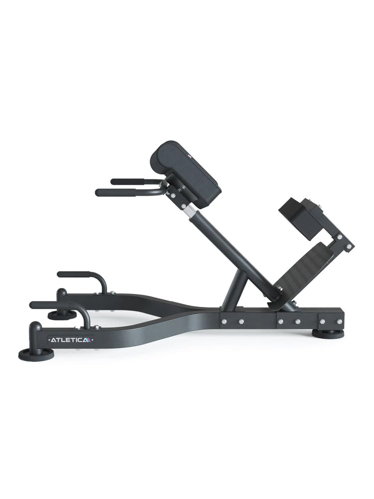 ATLETICA Hyperextension regulowany | Trening mięśni grzbietu | Obciążenie: 200 kg | Wysoka stabilność | Regulacja zmienna | Dodatkowe uchwyty do pompek