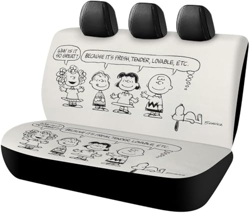 スヌーピー (2) カーシートカバー 車シートカバー 後部座席用 シート保護 おしゃれ カー用品 軽/普通車 汎用 後席クッションカバー 四季通用