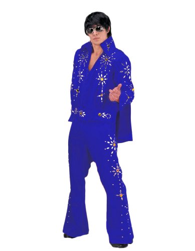 Men's Two-Piece Elvis Costume, Blue, Xlarge