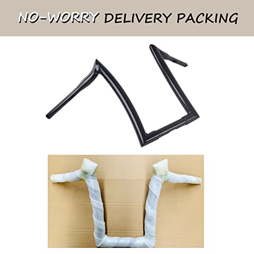 1.5 Inch Fat Handlebar For Harley Road Glide, Also For 2006-Up Fat Bob, Low Rider, Street Bob, Super Glide, Wide Glide, Breakout, Fat Boy, Sport Glide, Road King, Strong & Solid Ape Hangers(17" Black) #TOP6