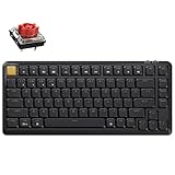 Keychron KJ1 Low Profile Wireless Mechanical Keyboard - 75% Layout Red Switch, QMK RGB Backlit, 2.4G/Bluetooth/USB-C, Double-Shot PBT Keycaps, 2000mAh Battery, Mac/Win/Linux Compatible - Black