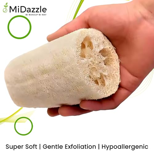 Image of Midazzle 100% Natural Body Scrubber Loofah for Bathing (Long) (Pack of 4)