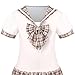 Sunny Fashion Girls Dress Brown Check Bow Tie Sailor Uniform School Short Sleeve Size 10