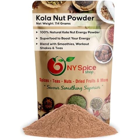 NY Spice Shop Kola Nut Powder – 4 Ounce Bissy Powder – Natural African Powder – Pure Jamaican Cola Powder – Raw Kola Nut Powder – More Effective Than Coffee & Tea – Mixes in Smoothies, Shakes & Teas Cover