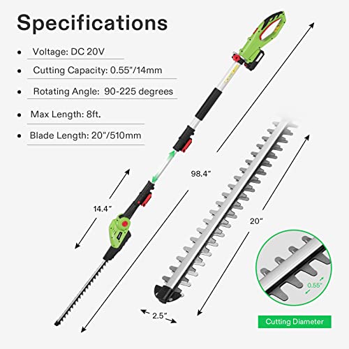 Vivosun CHTRIMER-P-01J 20 Inch Cordless Pole Hedge Trimmer thumb #1
