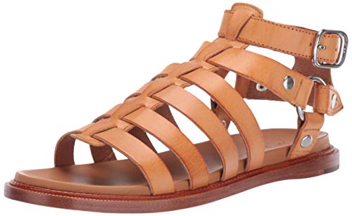FRYE Women's Andora Gladiator Flat Sandal, tan, 8 M US