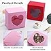 12 Pack 4x4x2.6 Inches Red Pink Heart Shaped Boxes with Window, Goodie Cupcake Strawberry Box for Valentine's Day Wedding Engagement Anniversary Bridal Shower Decorations
