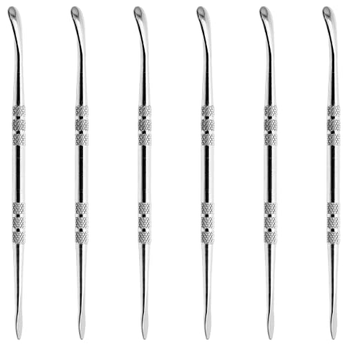 Harskiyer 6 x Wachs-Schnitzwerkzeuge, 11,9 cm, Edelstahl, doppelseitig, Modellierlöffel, Werkzeug, Tonformen, Wachs, Schnitzen, Modellierwerkzeuge (Silber)