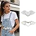 Ekoama Fashionable Heart with Wing Belt Buckle Practical Metal Belt Buckle Fashion Accessory for Men Women and