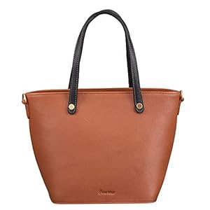 Mai Soli Grace Medium Genuine Leather Tote Bags for Women with Zipper | Shopping Bag for Grocery, Travel, Beach | College Bags For Women & Girls With Adjustable And Detachable Long Shoulder Strap- Tan