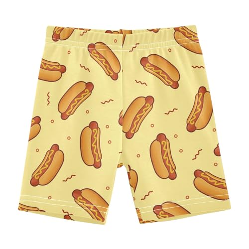 JHKKU Girls Hot Dog Shorts Cotton Cartwheel Bike Kids Biker Under Dress Dance Short Girl Clothes 4T