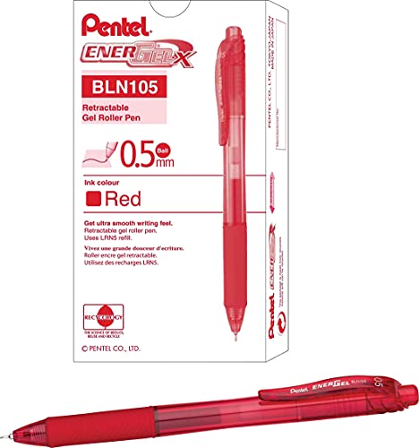 Bolígrafo Punta Fina Retráctil 0.5 mm Tinta Roja Pentel miniatura 2