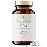 DAILY NATURE® Premium MSM Kapseln I 90 Kapseln hochdosiert mit 2400 mg MSM Pulver pro Tagesdosis I Nahrungsergänzungsmittel mit Methylsulfonylmethan I gluten- & laktosefrei I hochwertige Inhaltsstoffe