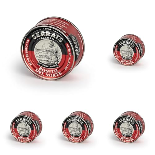 Conservas Serrats - Bonito del Norte en Aceite de Oliva - Lata de 115g (Paquete de 5)