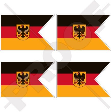 Deutschland Marineflagge Aufkleber – 10,2 Cm Vinyl, Wetterfest, Mit 2 Bonus-Aufklebern