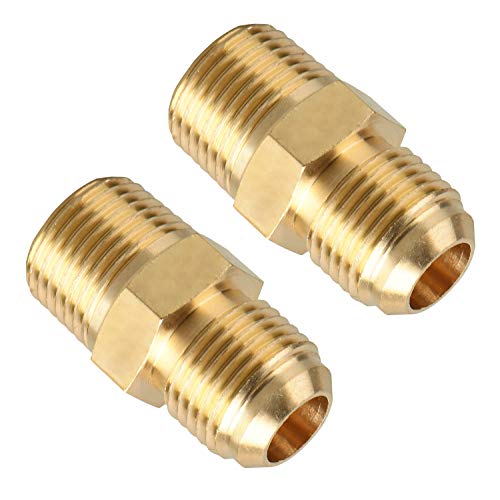 SUNGATOR Brass Tube Fitting, Half-Union, 3 8 in. Flare x 3 8 in. Male Pipe (2-Pack)