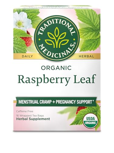 Traditional Medicinals Organic Raspberry Leaf Herbal Tea, Eases Menstrual Cramps & Supports Healthy...