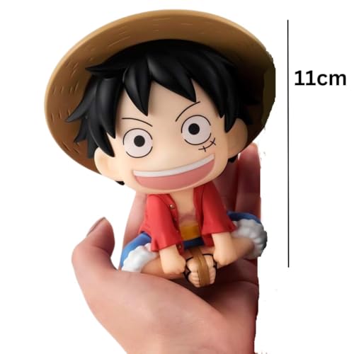 Image of FUNFOB Luffy Action Figure Height -12cm Collectible for Anime Fans Manga Weeb PVC Multicolour | Luffy Look Up