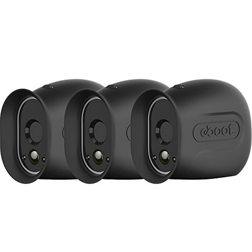 eBoot Silicone Skins for Arlo HD Smart Security Wire-Free Cameras (3 Pack, Black)