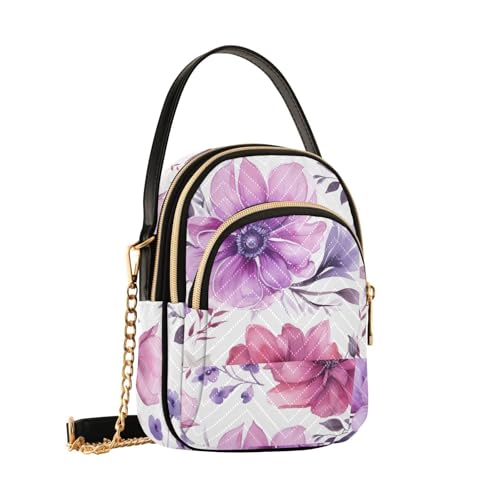 Sac à bandoulière fleurs violettes Mnsruu cadeau idéal femme et fille B1014