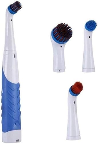 Reveal Power Scrubber Sonic Cepillo de limpieza eléctrico con 4 cabezales de cepillo para bañera cocina azul