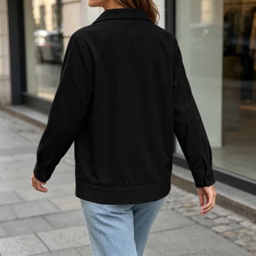 Gumipy Womens Corduroy Jacket Button Down Shirt Long Sleeve Cropped Coats - image 5