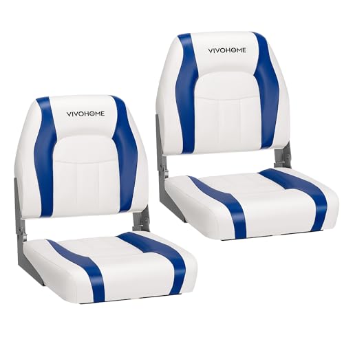 VIVOHOME Folding Low Back Boat Seats 2-Pack