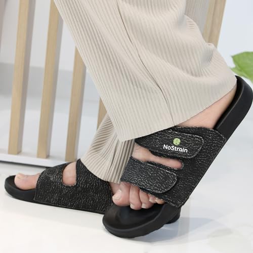 Image of NoStrain Men's Canvas Wave Print Sugar Sliders & Slippers | Ultra Soft Cushion FootBed | Comfortable Light Weight Casual Dailywear | Anti-Skid Sole | Waterproof Quick Drying Indoor Outdoor Flip Flops