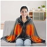 Manta Eléctrica Portátil 150x80cm, Manta Electrica Lumbar pour Oficin Cama Exterior Familia