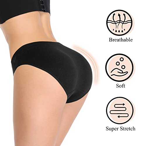 Womens High Cut Briefs Underwear Pack 6, Full Coverage Seamless Stretch Comfort Waistband Hi-Cut Panties for Ladies3