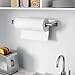 Paper Towel Holder - Self-Adhesive or Drilling, Brushed Nickel, Wall Mounted, SUS304 Stainless Steel Kitchen Roll Dispenser Under Cabinet