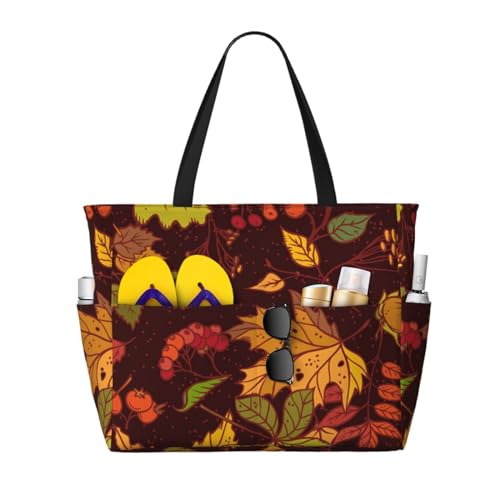 Sac de plage imprimé feuilles d'automne pour vos sorties