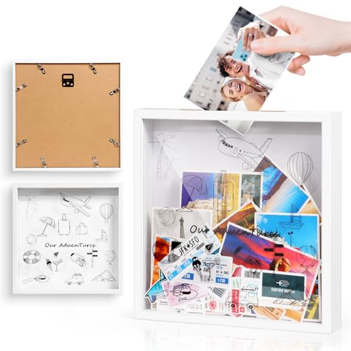 Adventure Archive Box,Travel Shadow Box Frame with Slot, 8“&12” Memory