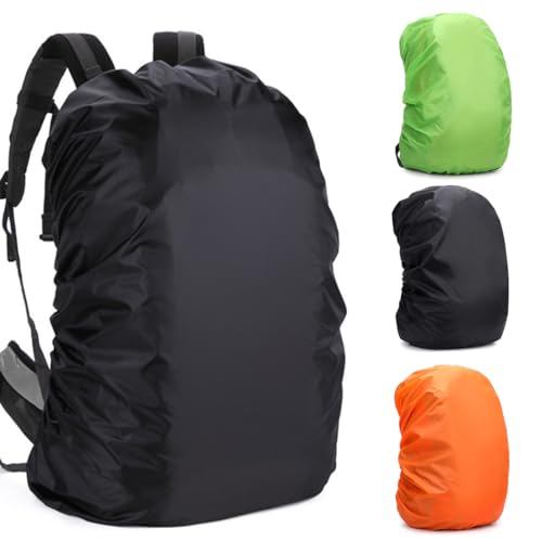 KOQAIIZ Coprizaino Impermeabile, 3 Pezzi Copri Zaino per Pioggia 30L, Parapioggia per Zaino, Copertura Antipioggia Impermeabile per Campeggio, Escursionismo, Viaggi, Ciclismo