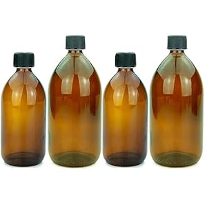 Mikken Braunglasflaschen Set: 2 x 500ml + 2 x 1000ml