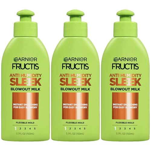 Garnier Fructis Style Anti-Humidity Smoothing Milk for Frizz Resistance, 5.1 Fl Oz, 3 Count, (Packaging May Vary)