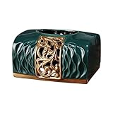 Caja de Pañuelos Caja de pañuelos rectangular cerámica, elegante caja papel for servilletas, organizador Facial Fundas para Porta Pañuelos