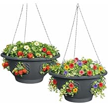 Ultimate Hanging Baskets - Strawberry, Tomato, Flower, and Herb Outdoor Planters - Use Garden Pots for Growing Plants Outside On A Deck, Fence, or Balcony 2